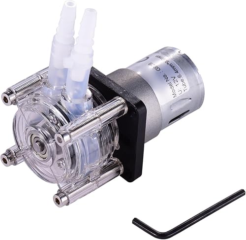 Peristaltic Pump 500ml per Min Metering Pump Vacuum Pump with Adjustable Flowing Direction Function for Lab Experiment (Black) - Poueer