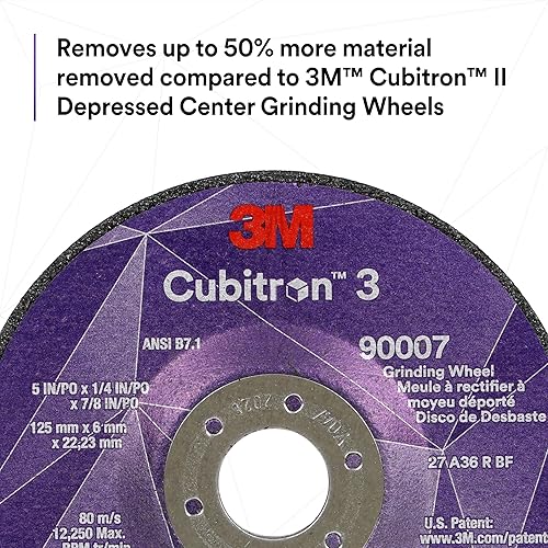 3M Silver Cut-Off Wheel, 87458, T1, 3 in x .035 in x 3/8 in, Pack of 25, Precision Shaped Grain, Pipe Cutting, Stainless and Mild Steel, Metal Fabrication, Metalworking - Poueer
