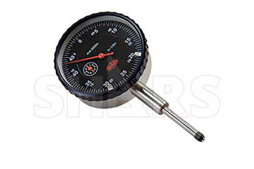 Shars 1' Dial Indicator Black Face 0.0005' w/Magnetic Base Kit 303-2722B S] - Poueer