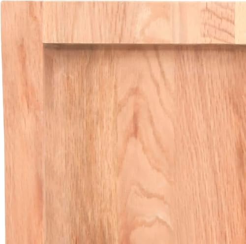 vidaXL Treated Solid Oak Wood Table Top | Live Edge | Home and Office Friendly | Light Brown| Dimensions: 39.4'x19.7'x(0.8'-1.6') - Poueer