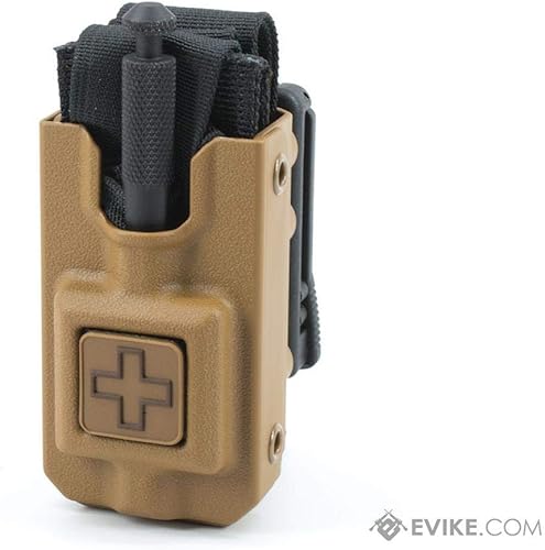 SOFTT Wide Tourniquet w/Rigid Case w/TEK Attachment Fits 2.5' Duty Belt (Black Tourniquet Black case) - Poueer