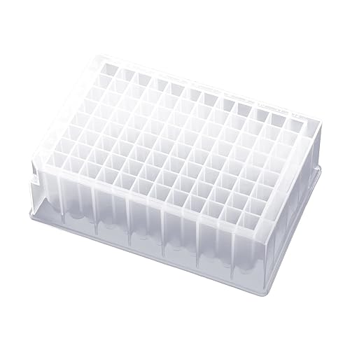 Deep Well Plate, 96PCS 2,2ml Plastic Storage Plates, Square 24 Wells, U Bottom, No Cap, Pack of 96 - Poueer