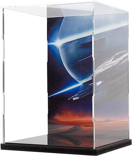 Acrylic Display Case,Book Display Case,Stamp or Coin Collection Display Case,Display Case for Collectibles,UV Protection,Self-Assembly Dustproof,Black PVC Base.(15.7x11.8x3inch;40x30x8cm) - Poueer