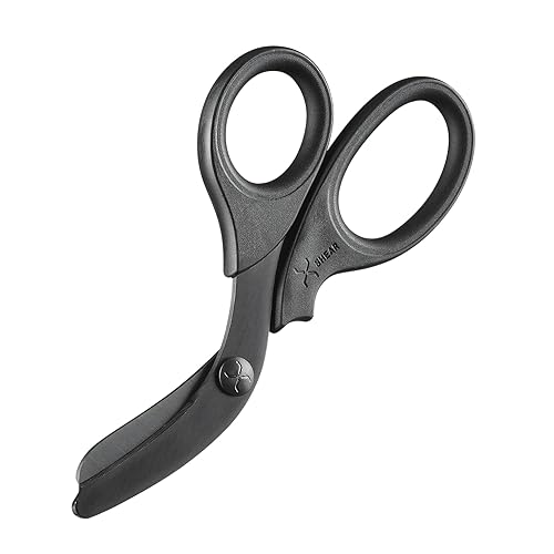 XSHEAR® 7.5” Black Titanium Coated Extreme Duty Trauma Shears. Tough and Durable Medical Scissors for The Paramedic, EMT, Nurse or Any Emergency Healthcare Provider - Poueer