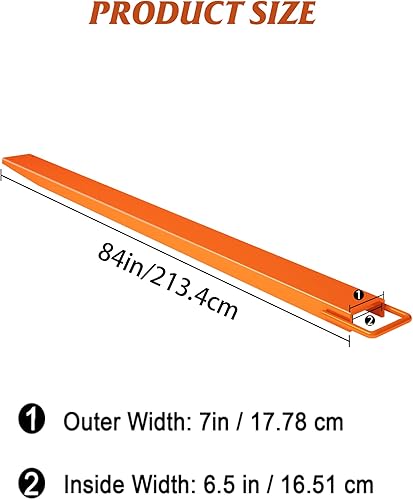 84' Clamp on Pallet Forks Extensions,Heavy Duty Capacity for Forklift,Tractor Skid Steer,Loader Bucket attachments Accessories,Lift MAX 4600LBS Quick Attach Forks Width 6.5'Orange - Poueer