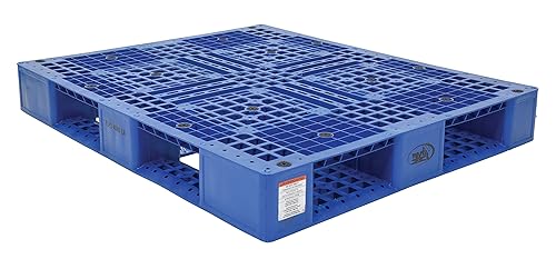 Vestil PLP2-4840-BLUE Blue Polyethylene Pallet with 4 Way Entry, 6600 lbs Capacity, 39.5' Length, 47.375' Width, 6' Height - Poueer
