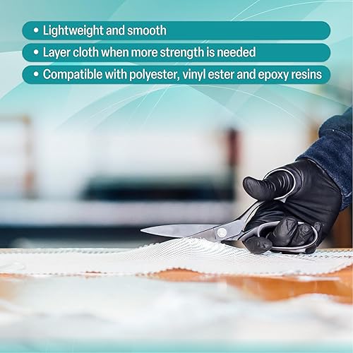 Premium Fiberglass Cloth 6 oz x 50' Wide x 25 Yards - Ideal for Pool, Automotive, Boat, Surfboard Repairs, General Purpose, Compatible with Epoxy, Polyester, Vinyl Ester Resins, 312.50 sq. ft. - Poueer