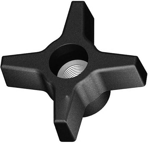 Innovative Components AN6C4P7L-21 2.50' 4 Prong knob thru hole 3/8 -16 steel zinc locknut black pp (Pack of 10) - Poueer