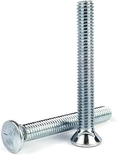 Flat Head Zinc Plated Grade 5 Plow Bolt 3/8'-16 x 3' Qty 100 - Poueer