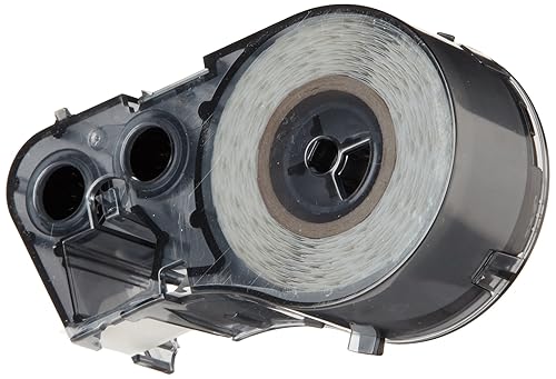 Brady - 143384 Official (MC-750-595-BK-WT) High Adhesion Vinyl Label Tape, White on Black - Designed for BMP41, BMP51 and BMP53 Label Printers - 25' Length, .75' Width - Poueer