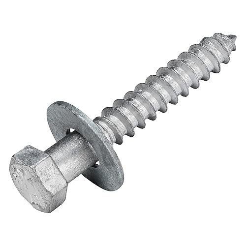 3/8 x 4 (50 Pack) Lag Screw Kit, 50 Screws and 50 washers, Hot Dip Galvanized, Meets ASME B18.2.1 Industrial/Commercial Grade by Makers Bolt - Poueer
