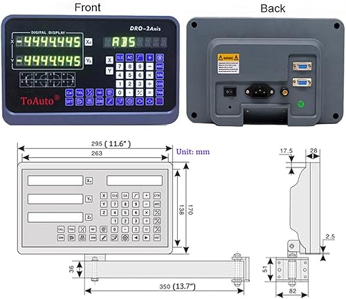 6' 24' 2 Axis Digital Readout DRO Display 5um Precision Linear Scale Encoder 150mm 600mm for CNC Wire Milling Cutting Machine - Poueer