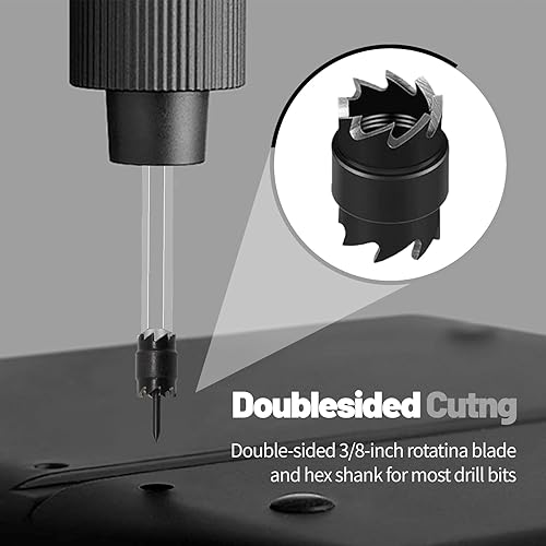Spot Weld Cutter Set Double Sided,3/8' HSS Spot Weld Cutter Remover Drill Bits Hex Sheet Metal Hole Cutter Remover Kit for Power Drill Spot Welding, by NAKAO (16 Pcs) - Poueer