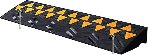 VEVOR Rubber Curb Ramp 3.7 Rise Height, Driveway Ramp for Car, 15T Heavy Duty Rubber Sidewalk Curb Ramp for Forklifts, Trucks, Buses, Cars, Wheelchairs, Bikes - Poueer