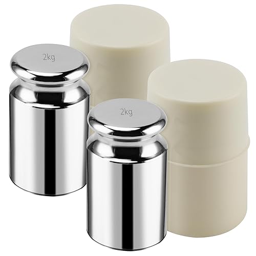 2PCS 2000g Calibration Weights, High Precision Chrome Scale Calibration Weight M1 for Digital Scale - Poueer