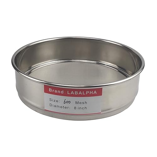 LABALPHA 300 Mesh Lab Sieves, #300 Mesh Test Sieve, 8'' Diameter, 304 Stainless Steel Wire Cloth (0.054mm) - Poueer
