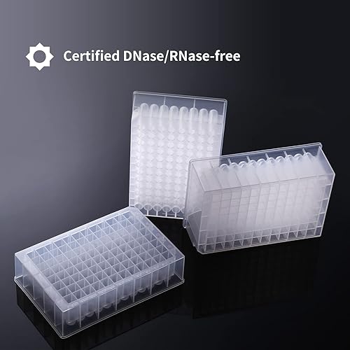 Deep Well Plate, 96PCS 2,2ml Plastic Storage Plates, Square 24 Wells, U Bottom, No Cap, Pack of 96 - Poueer