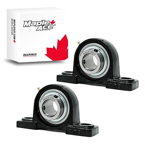 MAPLE ACE UCP210 Pillow Block Bearing 50mm Bore, 2-Bolt, Self-Aligning, R3 Triple Lip Seal, Heavy Duty (Qty 2) - Poueer