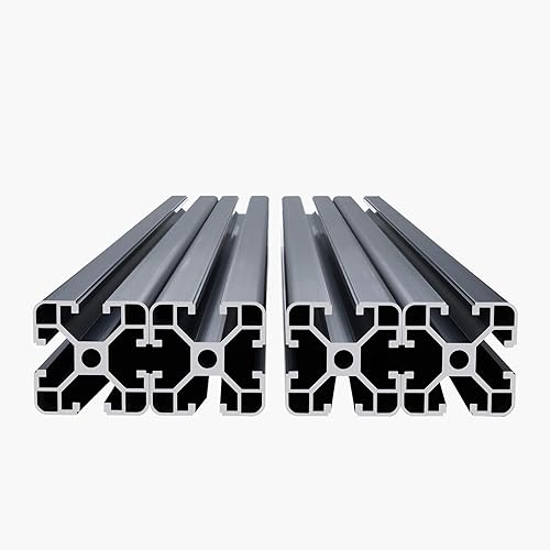 VEVOR 4PCS 47.2 in (1200mm) T Slot 2020 Aluminum Extrusion Profile, European Standard Anodized Linear Rail, High-Strength Extruded Aluminum Rail for 3D Printer, CNC Machine DIY, Laser Engraving, Black - Poueer