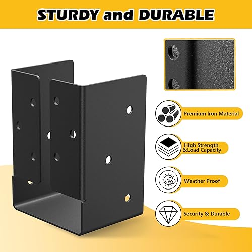 12PCS Concealed Joist Hangers, Concealed Flange Light Joist Hanger for Wood Rail, 2”x 4” Q235 Steel Joist Brackets - Poueer