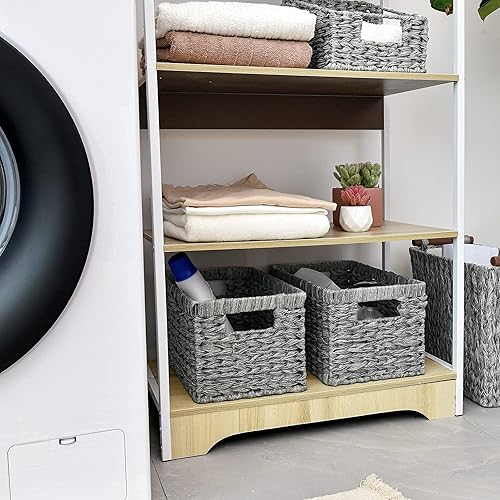 GRANNY SAYS Bundle of 2-Pack Wicker Baskets & 2-Pack Wicker Shelf Baskets - Poueer