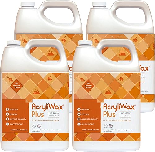 Acryliwax Plus High Gloss Durable Commercial Floor Wax& Finish, 5 Gallon… - Poueer