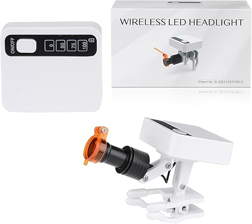 Adjustable Wireless 5W Dental LED Clip-on Head Light with Filter and 2 Batteries Headlamp - Poueer