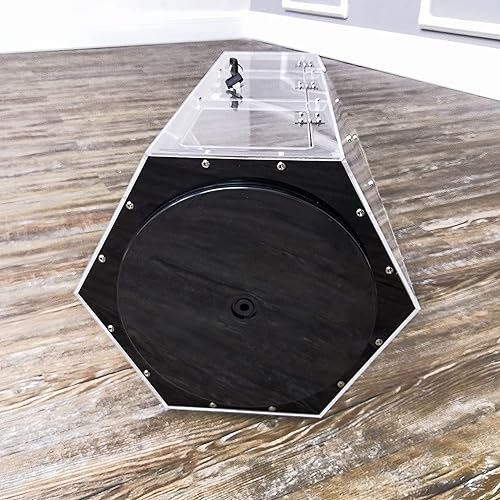 FixtureDisplays Clear Plexiglass Acrylic Spinning Cabinet Display Case for Jewewlry, Cell Phone, Valuable 12'x12'x22' 14603-NEW-NPF - Poueer