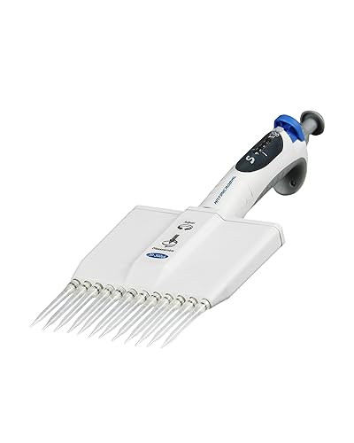 Jackson Global JS-TP12D300H 30-300uL Adjustable Volume Multi-Channel Micropipette Pipettors with 12 Channels | 4-Position Volume Settings | High Chemical and UV Resistance - Poueer