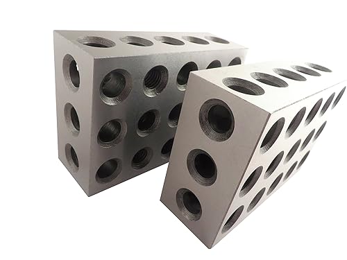 2-4-6 Blocks Matched Pair (2 Each), Hardened Steel RC 55-62, 23 Holes (2x4x6 Inches) 246 Precision Ground Machinist Set Up Blocks TTW246 - Poueer