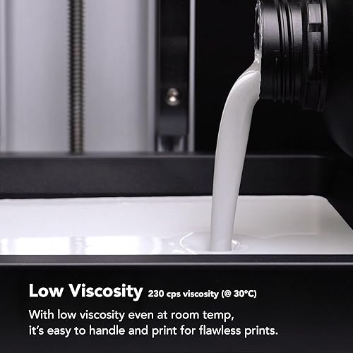 Phrozen Ceramic Pro Resin, Ceramic-Like Matt Finish, Ultra-Low Viscosity, for Industrial-Grade Mechanical Models (White, 1000ml) - Poueer