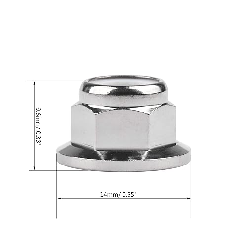Titanium M6 M8 M10 M12 M14 Nuts Flange Nylon Lock Nut Pack of 6 (M12 Pitch 1.25mm) - Poueer