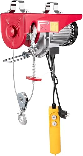 Happybuy 880 LBS Lift Electric Hoist, 110V Electric Hoist, Remote Control Electric Winch Overhead Crane Lift Electric Wire Hoist for Factories, Warehouses, Construction, Building, Goods Lifting - Poueer