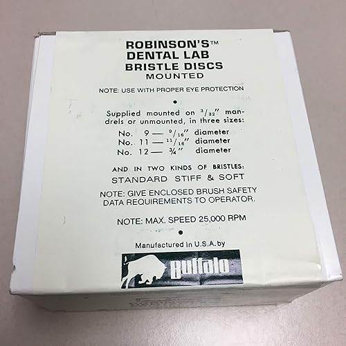 Buffalo Abbott Robinson Dental Lab Mounted Bristle Brush 06044#9 / Pkg 144 Extra Stiff - Poueer