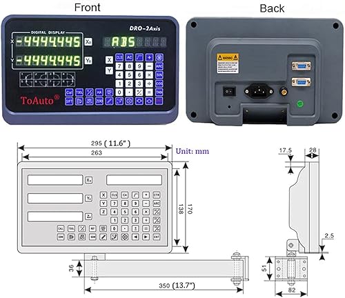 6' 24' 2 Axis Digital Readout DRO Display 5um Precision Linear Scale Encoder 150mm 600mm for CNC Wire Milling Cutting Machine - Poueer