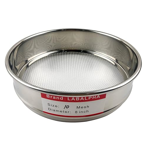 LABALPHA 300 Mesh Lab Sieves, #300 Mesh Test Sieve, 8'' Diameter, 304 Stainless Steel Wire Cloth (0.054mm) - Poueer