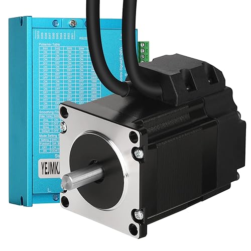 Nema 23 Closed Loop Stepper Motor Kit 1.2Nm/170oz.in 56MM Nema23 Motors with Closed Loop Stepper Driver BHA57 0-6A 24-80VDC for CNC Milling Engraving Machine - Poueer