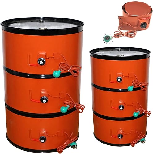 Metal Drum Silicone Pail Heater - Electric Heat Wrap for 53/55 Gallon Oil Drums and Liquefied Tanks, Adjustable Thermostat (Size : 20L 86 * 20CM) - Poueer