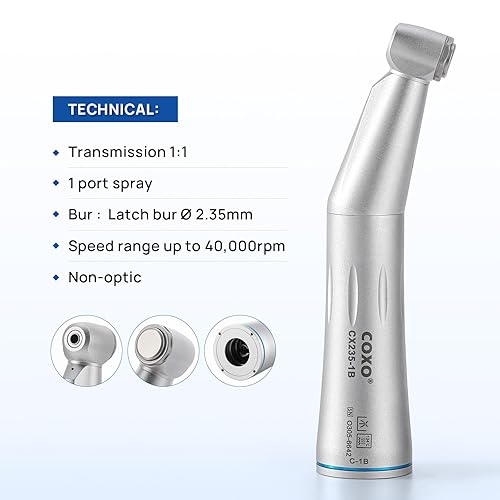 Coxo CX235-1B Low-Speed Electric Handpiece, 1:1 Inner Channel, Contra Angle, #C-1B, Sold by JMU - Poueer