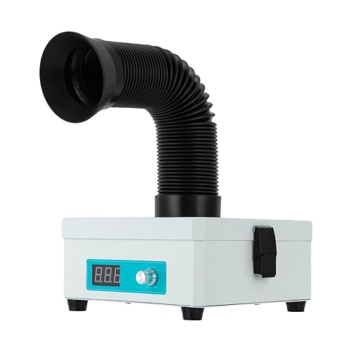 Fume Extractor Smoke Absorber Fan Fume Absorber for DIY Soldering Work, Phone Repair, Electric Iron Welding, H-E-P-A & Carbon 3-Stage Filter Desktop Portable - Poueer