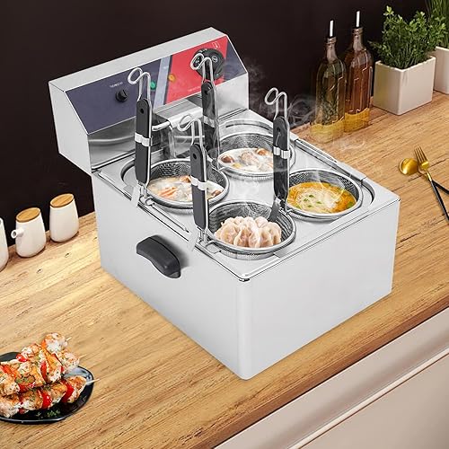 Commercial Pasta Cooker Electric Noodle Cooking Machine 4 Holes Pasta Cooker with Noodle Filter Temperature Adjustable Noodle Dumpling Maker For Restaurants Homes (4 Holes) - Poueer