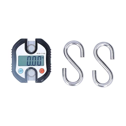 Mini Crane Scale Digital Hanging Scale Handheld 150Kg Mini Crane Scale Portable Weighing Hook Hanging Tool with Double, Industrial Crane Scales (Orange) - Poueer