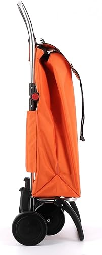 Rolser I-Max MF 4 Wheel Foldable Shopping Trolley - Orange - Poueer