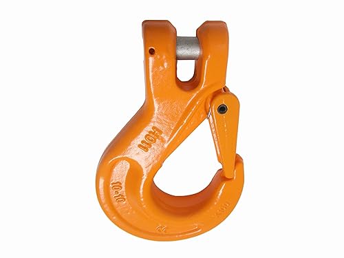 5/8' Clevis Sling Hook with Latch Grade 100 Rigging Lifting Heavy Duty Latch | Pin Included | Overhead Lifting & Rigging | Professional Use - Poueer