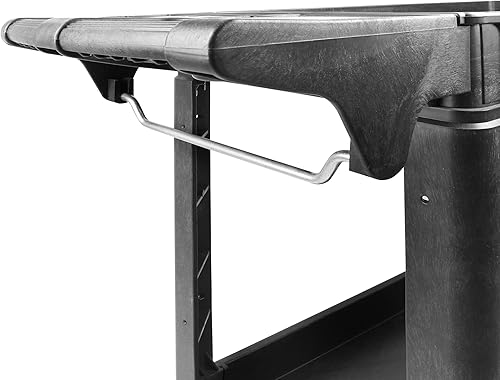 MaxWorks 80855 500-lb Utility Service PP Cart With Two Trays and Wheels 30 Inch X 16 Inch Overall Dimensions - Poueer