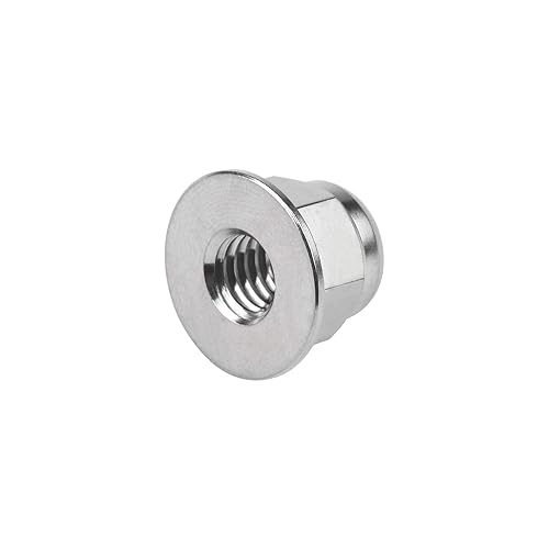 Titanium M6 M8 M10 M12 M14 Nuts Flange Nylon Lock Nut Pack of 6 (M12 Pitch 1.25mm) - Poueer