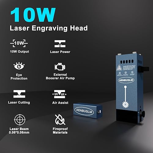 AENBUSLM 40W Laser Module with Air Assit for Laser Cutter & Laser Engraver Machine,5W(5000mW) Output Power,Built in FAC,Ultra-Fine Compressed Spot CNC Carving DIY Laser Master - Class 4 - Poueer