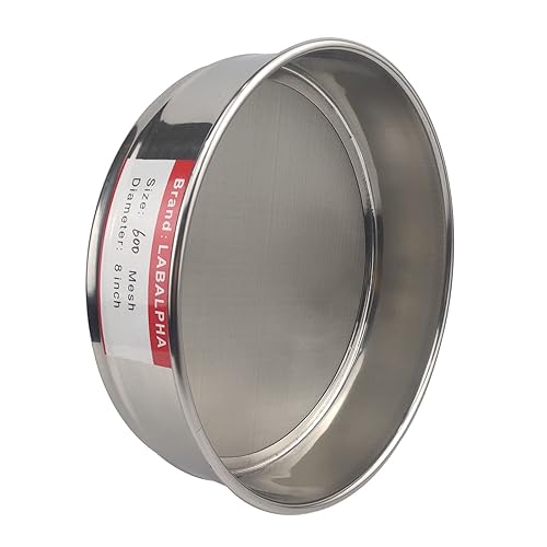 LABALPHA 300 Mesh Lab Sieves, #300 Mesh Test Sieve, 8'' Diameter, 304 Stainless Steel Wire Cloth (0.054mm) - Poueer