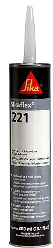 SIKA Sikaflex-221 Polyurethane Sealant/Adhesive, 10.1 fl. oz Cartridge, White (12) - Poueer
