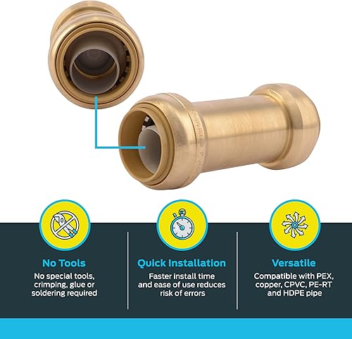 SharkBite 1 Inch Check Valve, Push to Connect Brass Plumbing Fitting, PEX Pipe, Copper, CPVC, PE-RT, HDPE, U2020-0000LFA - Poueer